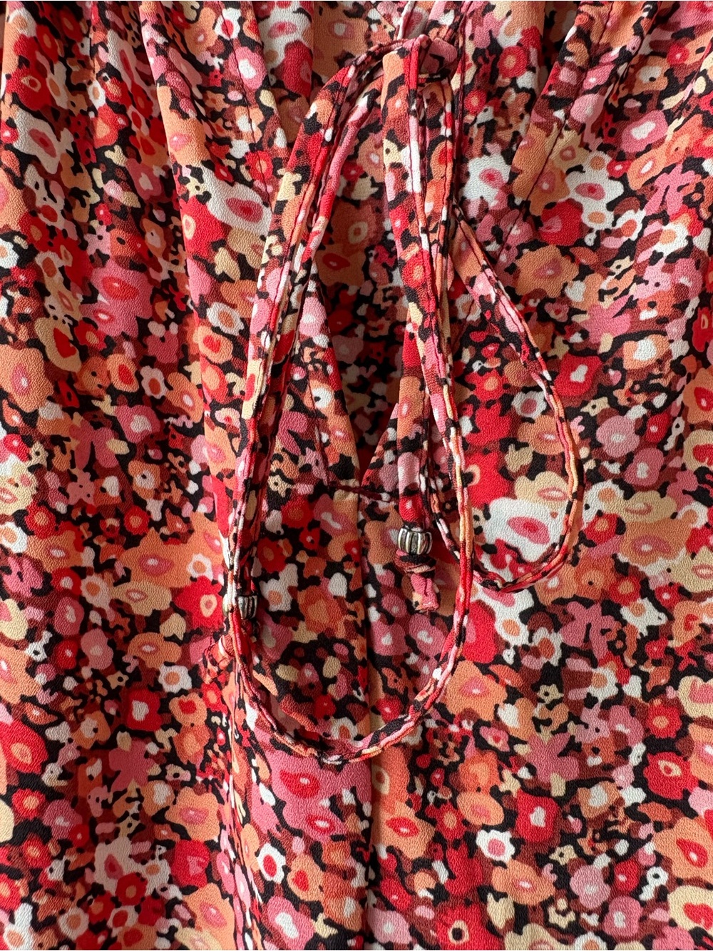 OPT One Pretty Time Floral Boho Midi XS Pink Orange Multi color Cottagecore - Picture 4 of 6